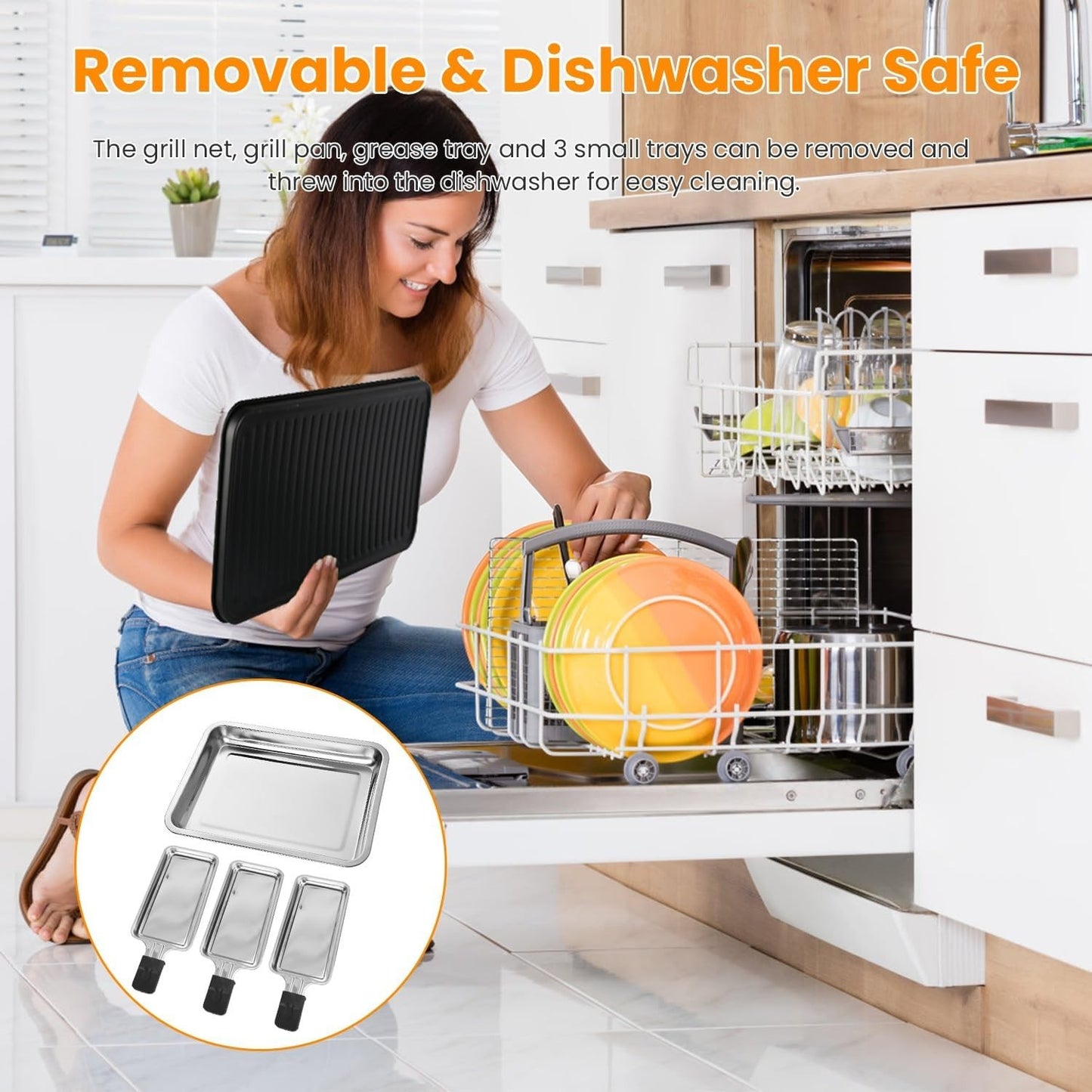 Electric Indoor Grill,1500W 2 in 1 Smokeless Raclette Table Grill For